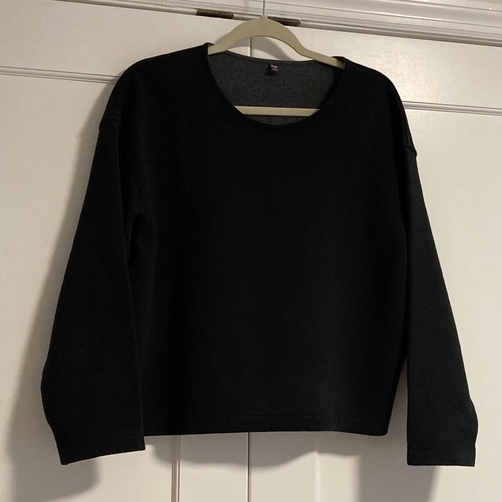 Uniqulo double face long sleeve pullover